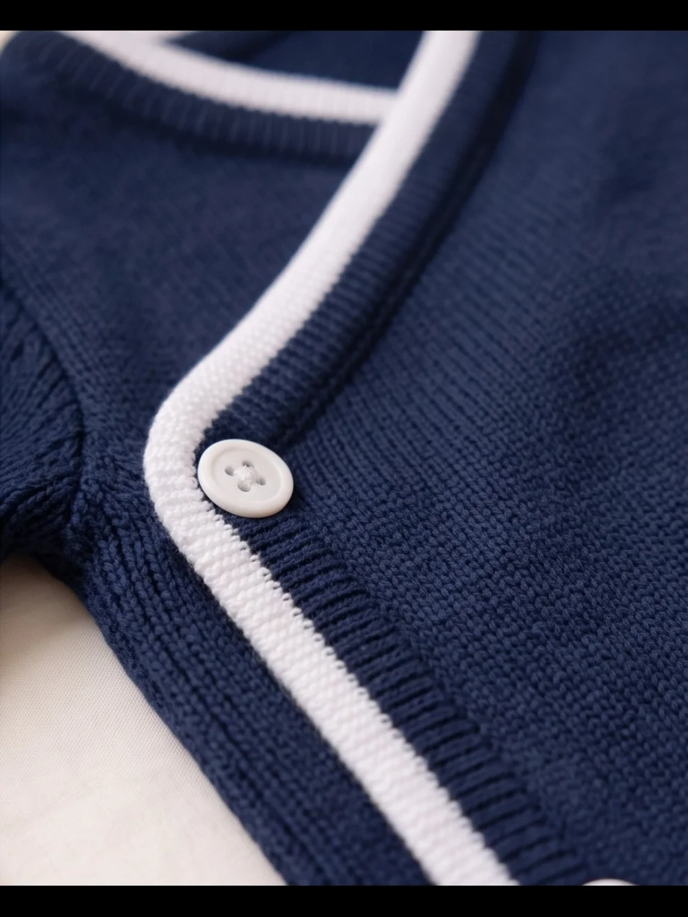 Edgehill Collection Navy and White Knit Baby Matching Set